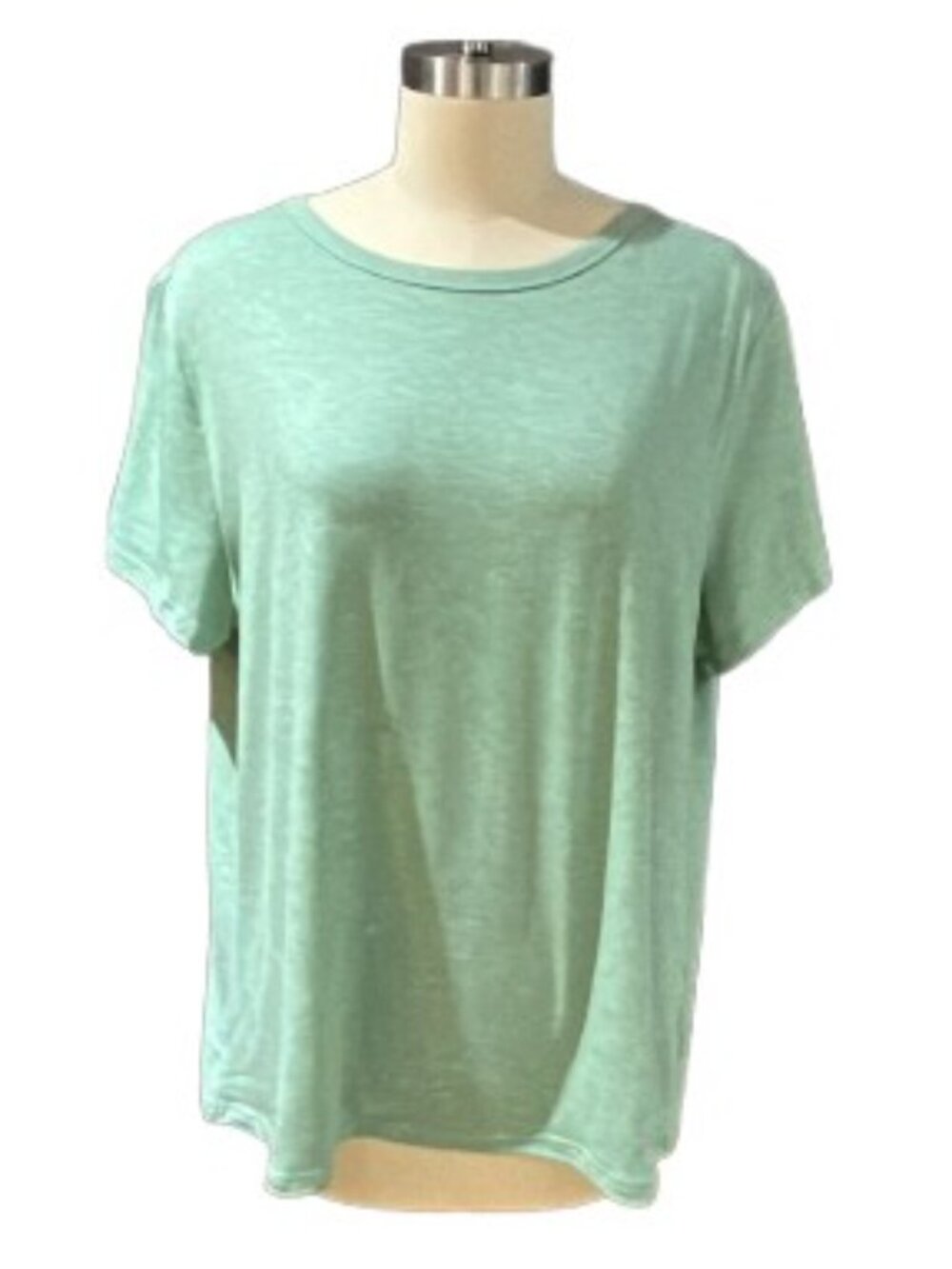 NEW Green Crew Neck Tee Women’s Basic T Shirt Relaxed Fit Size XXL